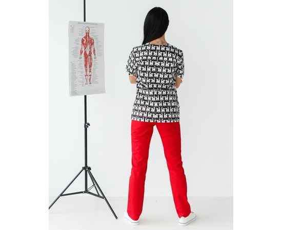 Изображение 2 Medical suit with print for women Topaz Cats black s. 40, "WHITE ROBE" 138-341-568, Size: 40, Color: cats black