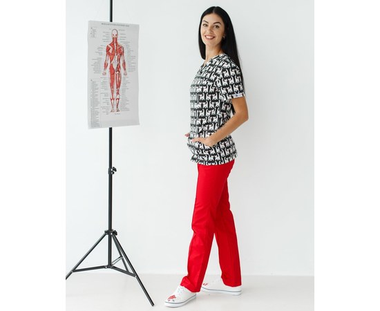 Изображение 9 Medical suit with print for women Topaz Cats black s. 40, "WHITE ROBE" 138-341-568, Size: 40, Color: cats black