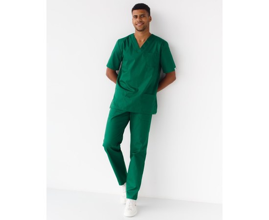 Изображение  Медицинский костюм мужской Гранит зеленый р. 46, "БЕЛЫЙ ХАЛАТ" 130-350-710, Размер: 46, Цвет: зеленый