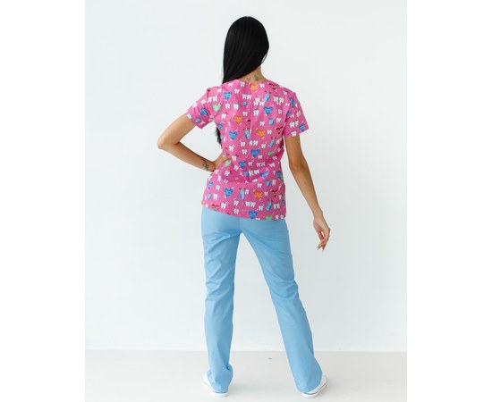 Изображение 2 Medical suit with print for women Topaz Teeth pink s. 42, "WHITE ROBE" 138-337-623, Size: 42, Color: teeth pink