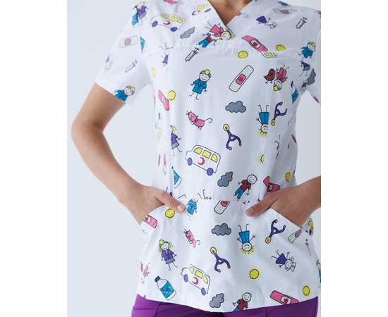 Изображение 4 Medical suit with print women's Topaz MediKids s. 42, "WHITE ROBE" 137-335-774, Size: 42, Color: medikids