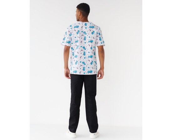 Изображение 3 Medical suit with print for men Granite Cosmosaurus black s. 46, "WHITE ROBE" 130-321-771, Size: 46, Color: black