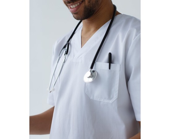 Изображение 4 Medical suit for men Granite white s. 46, "WHITE ROBE" 130-324-710, Size: 46, Color: white