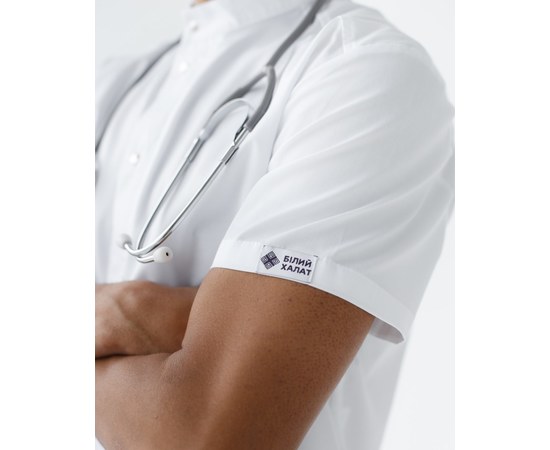Изображение 5 Men's medical suit Boston white s. 52, "WHITE ROBE" 129-324-679, Size: 52, Color: white