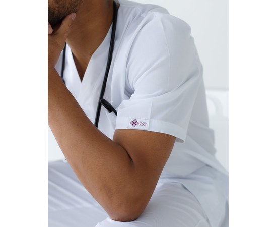 Изображение 5 Medical suit for men Granite white s. 46, "WHITE ROBE" 130-324-710, Size: 46, Color: white