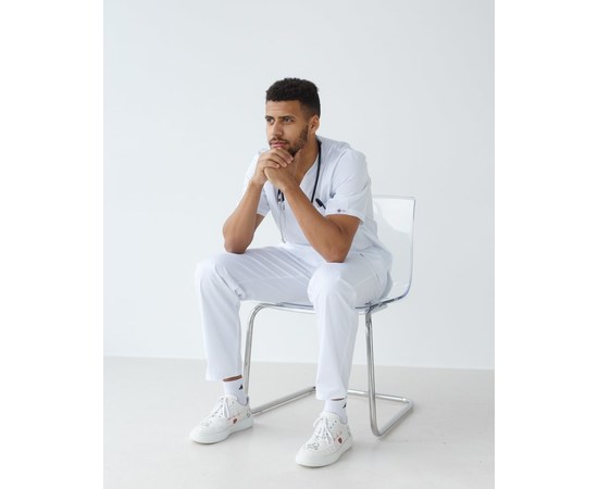 Изображение 7 Medical suit for men Granite white s. 46, "WHITE ROBE" 130-324-710, Size: 46, Color: white