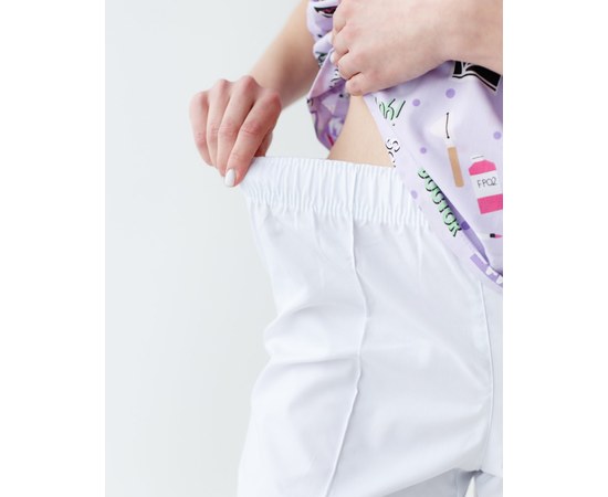 Изображение 7 Medical suit with print for women Topaz Laboratory white s. 44, "WHITE ROBE" 137-324-775, Size: 44, Color: laboratory white