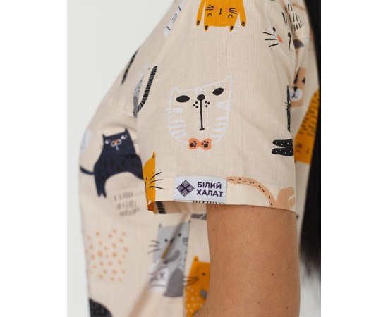 Изображение 8 Medical suit with print for women Topaz Cats white s. 40, "WHITE ROBE" 138-324-644, Size: 40, Color: cats white