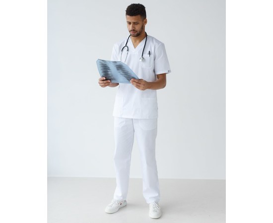 Изображение 8 Medical suit for men Granite white s. 46, "WHITE ROBE" 130-324-710, Size: 46, Color: white