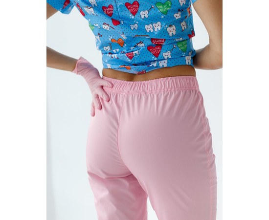 Изображение 9 Medical suit with print for women Topaz Teeth blue s. 40, "WHITE ROBE" 138-376-619, Size: 40, Color: teeth blue
