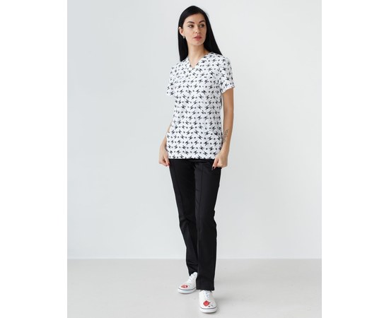 Изображение 10 Medical suit with print for women Topaz skulls white s. 42, "WHITE ROBE" 138-321-666, Size: 42, Color: white skulls