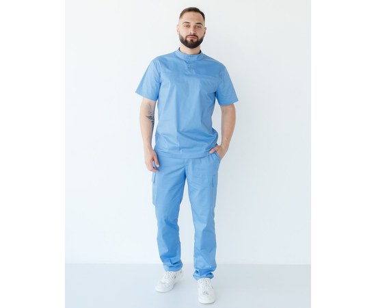 Изображение  Medical suit men's Denver blue s. 48, "WHITE ROBE" 404-333-679, Size: 48, Color: blue light