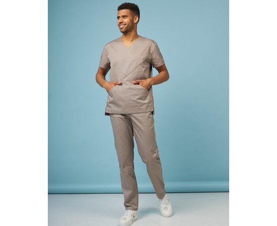 Изображение  Medical suit for men Milan mocha s. 56, "WHITE ROBE" 134-421-708, Size: 56, Color: mocha