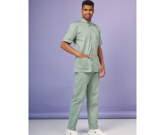 Изображение  Медицинский костюм мужской Лондон оливковый-серый р. 48, "БЕЛЫЙ ХАЛАТ" 133-357-679, Размер: 48, Цвет: оливковый-серый
