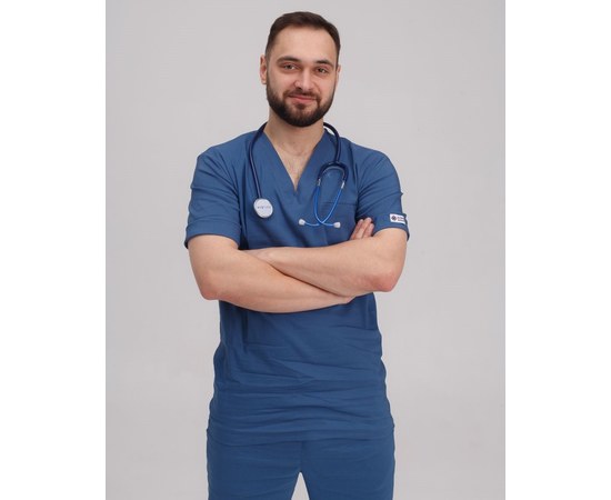 Изображение 3 Medical suit for men Marseille blue s. 48, "WHITE ROBE" 353-322-708, Size: 48, Color: blue