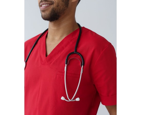 Изображение 4 Medical suit for men Marseille red s. 52, "WHITE ROBE" 353-339-708, Size: 52, Color: red