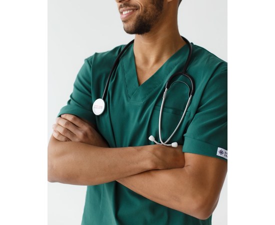Изображение 4 Medical suit for men Marseille green s. 52, "WHITE ROBE" 353-350-708, Size: 52, Color: green