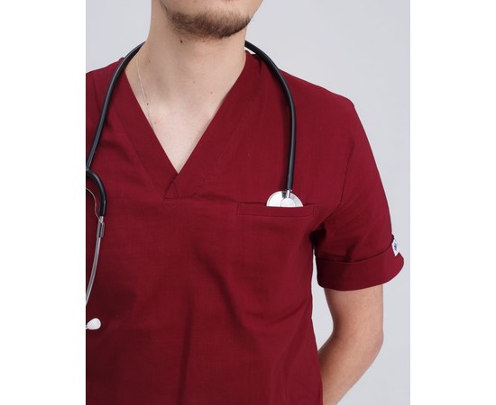 Изображение 4 Medical suit for men Marseille Marsala s. 56, "WHITE ROBE" 353-326-708, Size: 56, Color: marsala