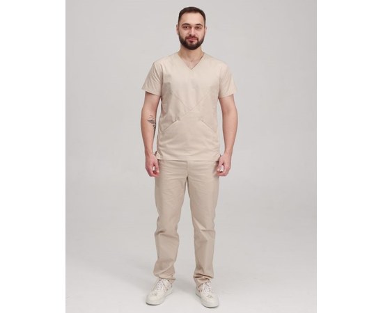 Изображение  Medical suit for men Milan cream river. 46, "WHITE ROBE" 134-460-708, Size: 46, Color: cream