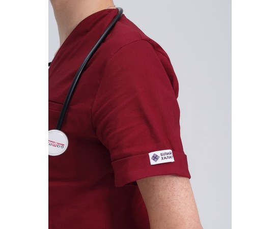 Изображение 5 Medical suit for men Marseille Marsala s. 46, "WHITE ROBE" 353-326-708, Size: 46, Color: marsala