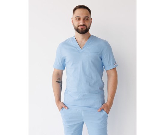 Изображение 8 Medical suit for men Marseille blue s. 48, "WHITE ROBE" 353-333-708, Size: 48, Color: blue light