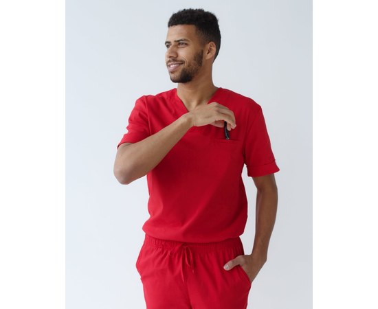 Изображение 8 Medical suit for men Marseille red s. 52, "WHITE ROBE" 353-339-708, Size: 52, Color: red