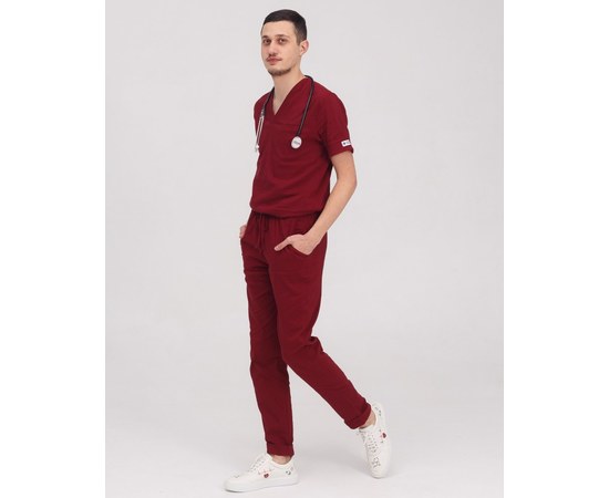 Изображение 9 Medical suit for men Marseille Marsala s. 50, "WHITE ROBE" 353-326-708, Size: 50, Color: marsala