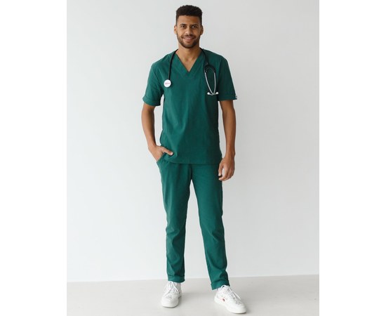 Изображение 10 Medical suit for men Marseille green s. 48, "WHITE ROBE" 353-350-708, Size: 48, Color: green