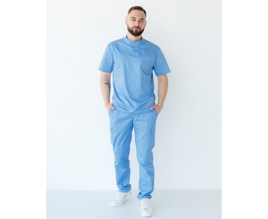 Изображение 10 Medical suit men's Denver blue s. 54, "WHITE ROBE" 404-333-679, Size: 54, Color: blue light