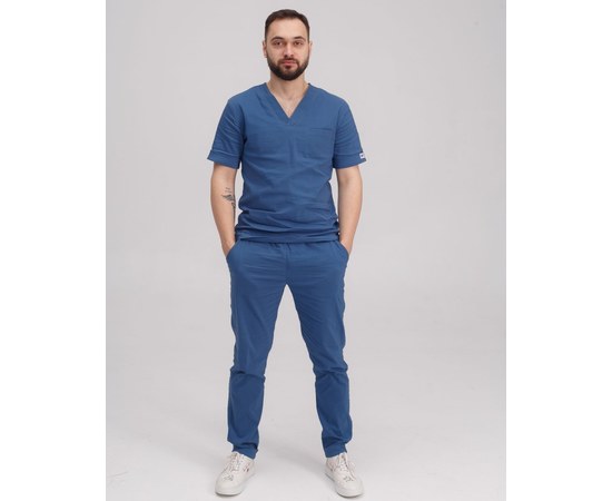Изображение 10 Medical suit for men Marseille blue s. 56, "WHITE ROBE" 353-322-708, Size: 56, Color: blue