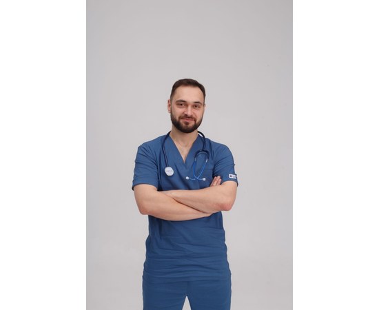 Изображение 12 Medical suit for men Marseille blue s. 54, "WHITE ROBE" 353-322-708, Size: 54, Color: blue