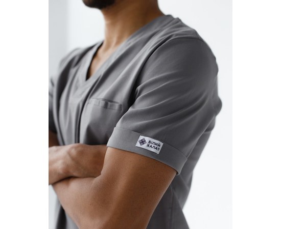 Изображение 5 Medical suit for men Marseille gray s. 46, "WHITE ROBE" 353-328-708, Size: 46, Color: grey