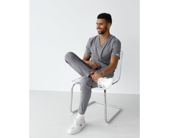 Изображение 9 Medical suit for men Marseille gray s. 46, "WHITE ROBE" 353-328-708, Size: 46, Color: grey