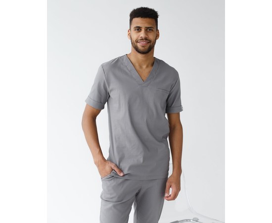 Изображение 10 Medical suit for men Marseille gray s. 50, "WHITE ROBE" 353-328-708, Size: 50, Color: grey