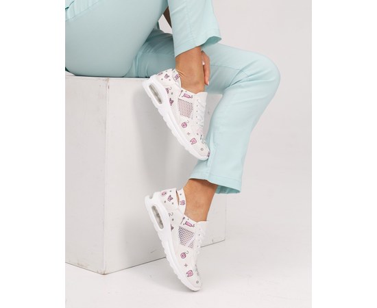 Изображение  Medical shoes sneakers with open heel Teeth White Air sole s. 37, "WHITE ROBE" 418-466-720, Size: 37, Color: белый-розовый