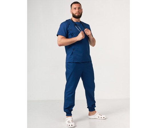 Изображение  Medical suit for men Texas blue s. 56, "WHITE ROBE" 136-322-677, Size: 56, Color: blue