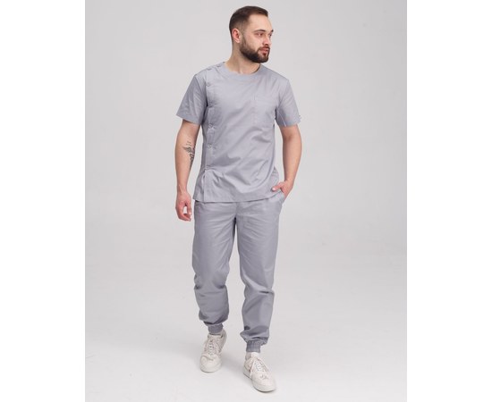 Изображение  Medical suit for men Texas gray s. 50, "WHITE ROBE" 136-328-677, Size: 50, Color: grey
