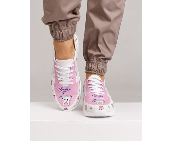 Изображение  Medical shoes sneakers with open heel Teeth Pink Air sole s. 40, "WHITE ROBE" 418-337-618, Size: 40, Color: pink