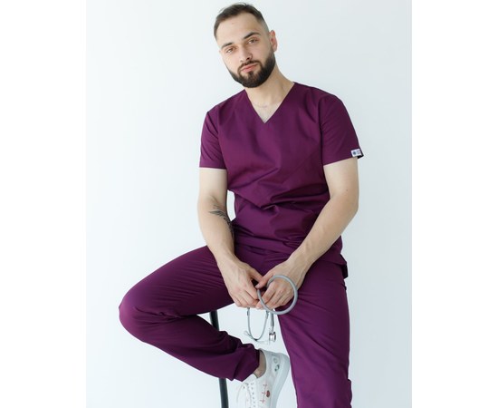 Изображение  Medical suit for men Milan purple s. 50, "WHITE ROBE" 134-335-708, Size: 50, Color: violet