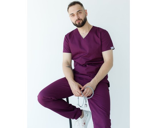 Изображение  Medical suit for men Milan purple s. 48, "WHITE ROBE" 134-335-708, Size: 48, Color: violet