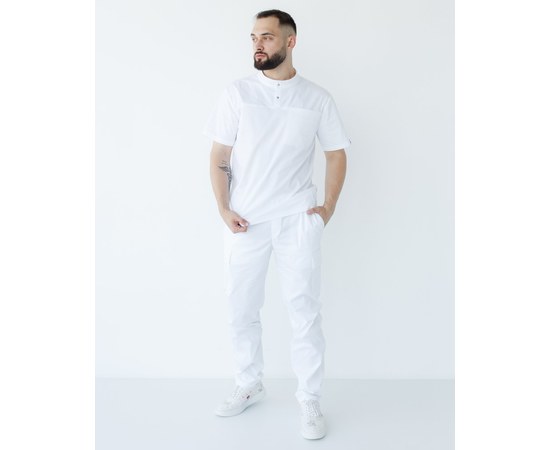 Зображення  Медичний костюм чоловічий Денвер білий +SIZE р. 64, "БІЛИЙ ХАЛАТ" 447-324-679, Розмір: 64, Колір: білий