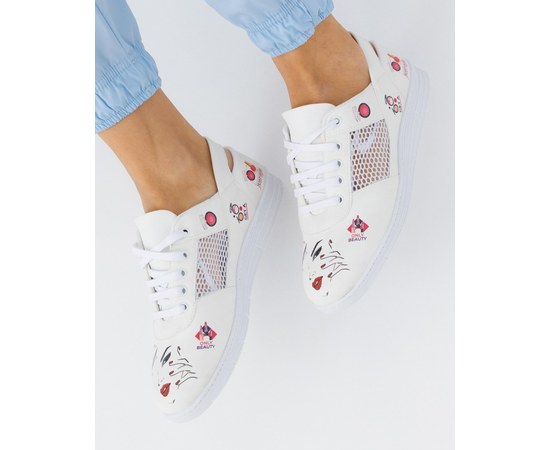 Изображение  Shoes medical sneakers with open heel MakeUp sole Lite p. 37, "WHITE ROBE" 347-391-869, Size: 37, Color: makeup