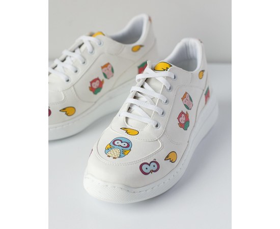 Изображение  Medical shoes Owls Colored PU sole s. 40, "WHITE ROBE" 140-457-850, Size: 40, Color: white-blue