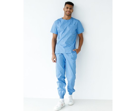Изображение  Medical suit for men Texas blue s. 56, "WHITE ROBE" 136-333-677, Size: 56, Color: blue light