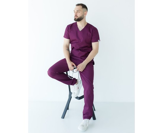 Изображение 2 Medical suit for men Milan purple s. 46, "WHITE ROBE" 134-335-708, Size: 46, Color: violet