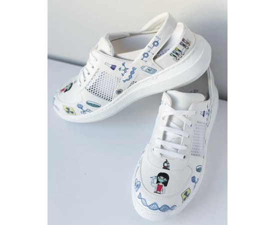 Изображение  Medical shoes sneakers with open heel Laboratory PU sole s. 36, "WHITE ROBE" 347-324-590, Size: 36, Color: laboratory