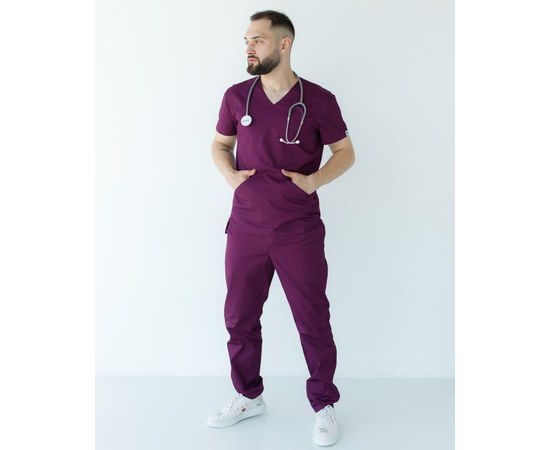 Изображение 3 Medical suit for men Milan purple s. 46, "WHITE ROBE" 134-335-708, Size: 46, Color: violet