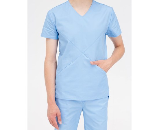 Изображение 4 Medical suit for men Milan light blue s. 46, "WHITE ROBE" 134-436-758, Size: 46, Color: light blue