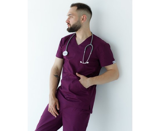 Изображение 5 Medical suit for men Milan purple s. 46, "WHITE ROBE" 134-335-708, Size: 46, Color: violet