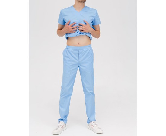 Изображение 9 Medical suit for men Milan light blue s. 48, "WHITE ROBE" 134-436-758, Size: 48, Color: light blue